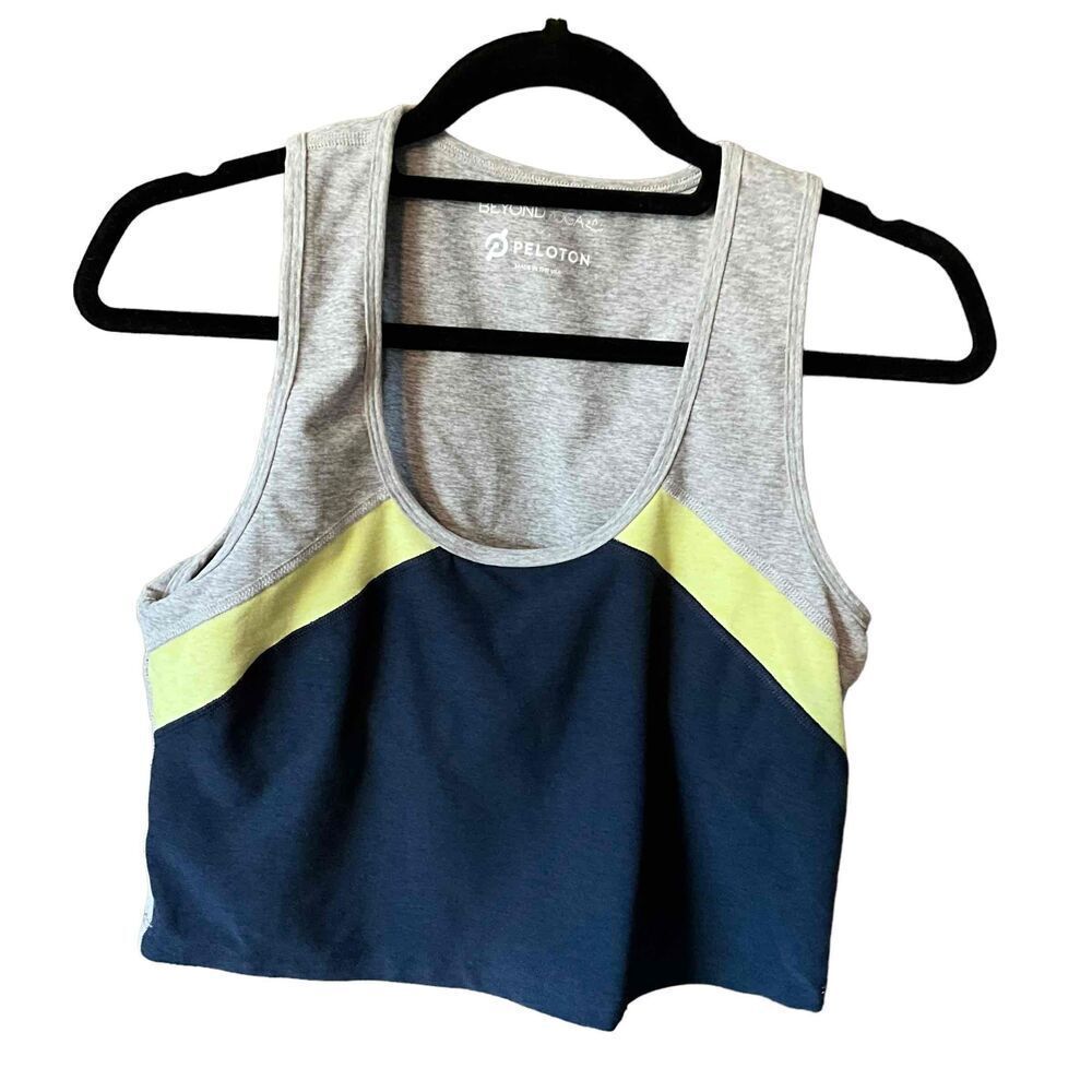 Peloton Body Yoga Womens Colorblock Crop Sleeveless Racerback Tank Top Size L